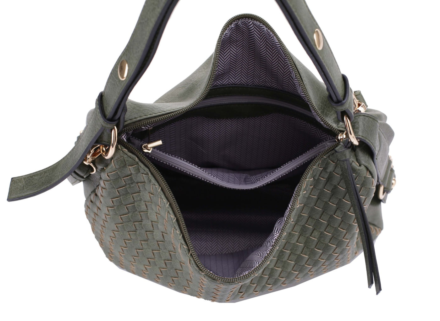 FC19666 Woven Shoulder Hobo Bag - Honeytote