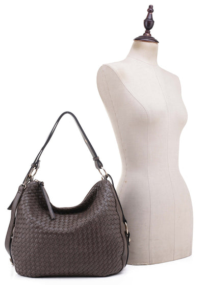 FC19666 Woven Shoulder Hobo Bag - Honeytote