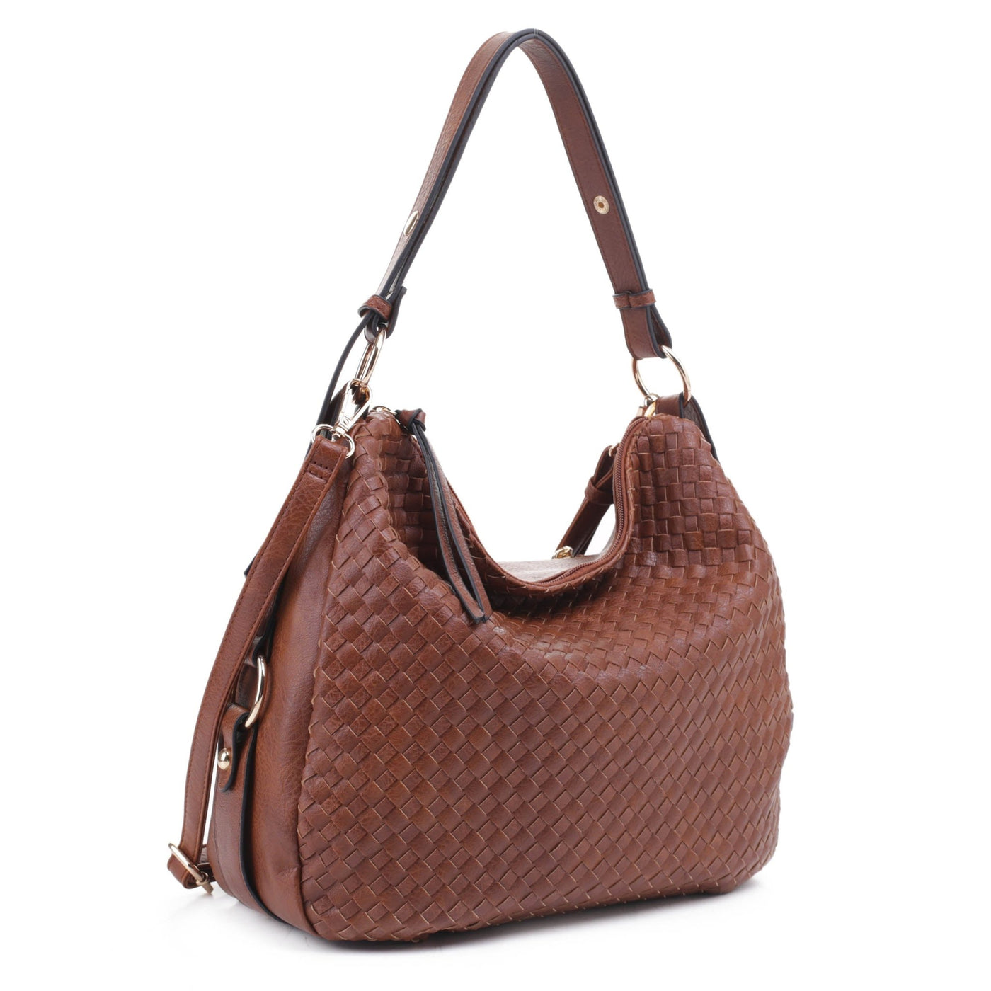 FC19666 Woven Shoulder Hobo Bag - Honeytote