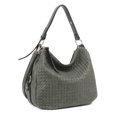 FC19666 Woven Shoulder Hobo Bag - Honeytote