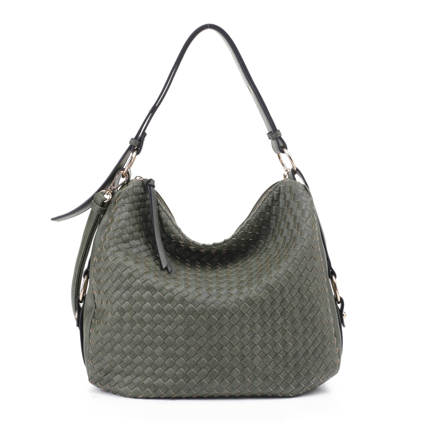 FC19666 Woven Shoulder Hobo Bag - Honeytote