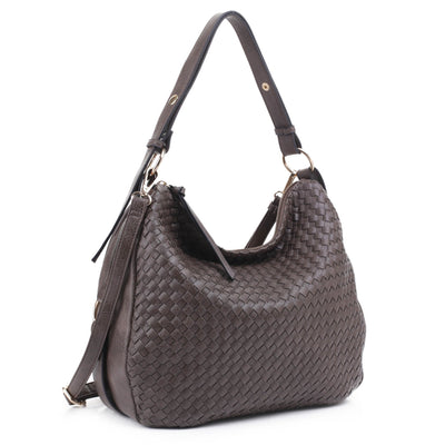 FC19666 Woven Shoulder Hobo Bag - Honeytote