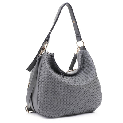 FC19666 Woven Shoulder Hobo Bag - Honeytote