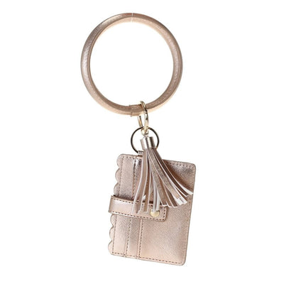 GC1069 Solid Color Bangle/Key-Chain/Wallet w/ ID Window - Honeytote