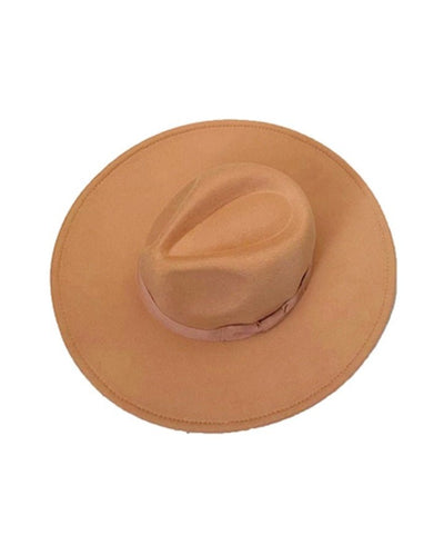 H3041 Fedora Brim Ribbon Band Hat - Honeytote