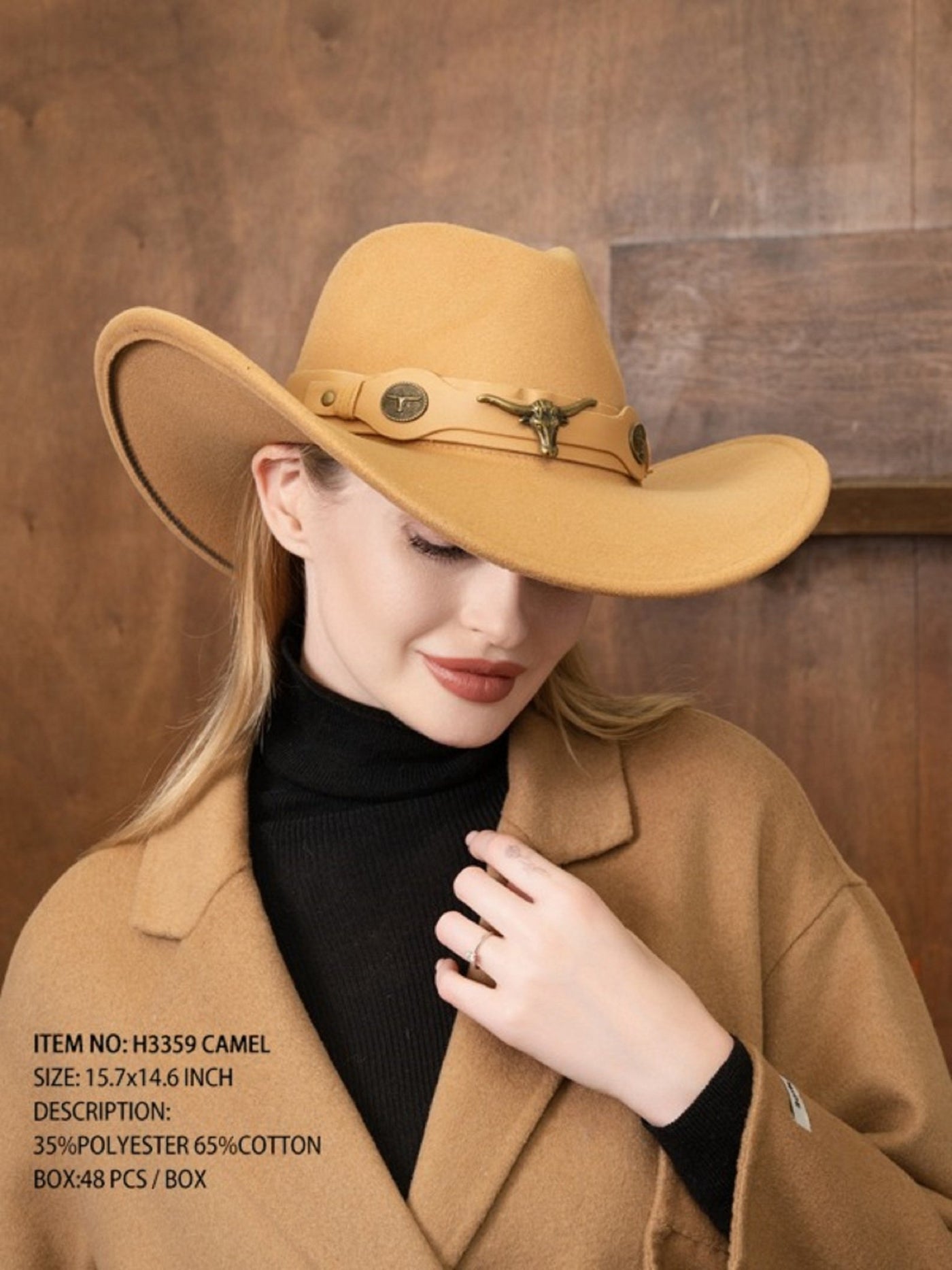 H3359 Darcy Felt Cowboy Hat - Honeytote