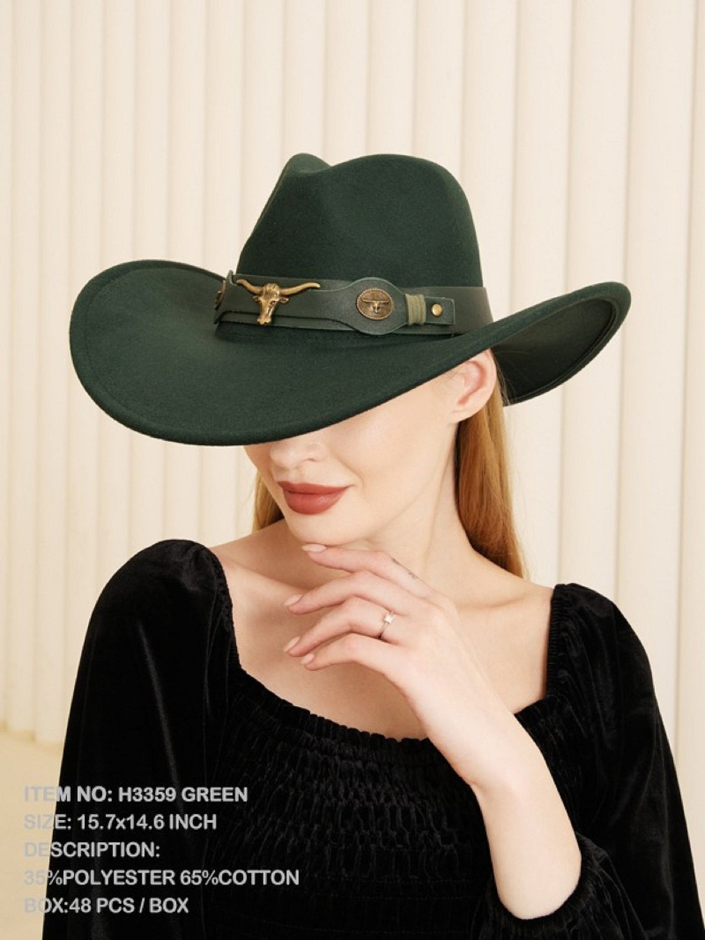 H3359 Darcy Felt Cowboy Hat - Honeytote