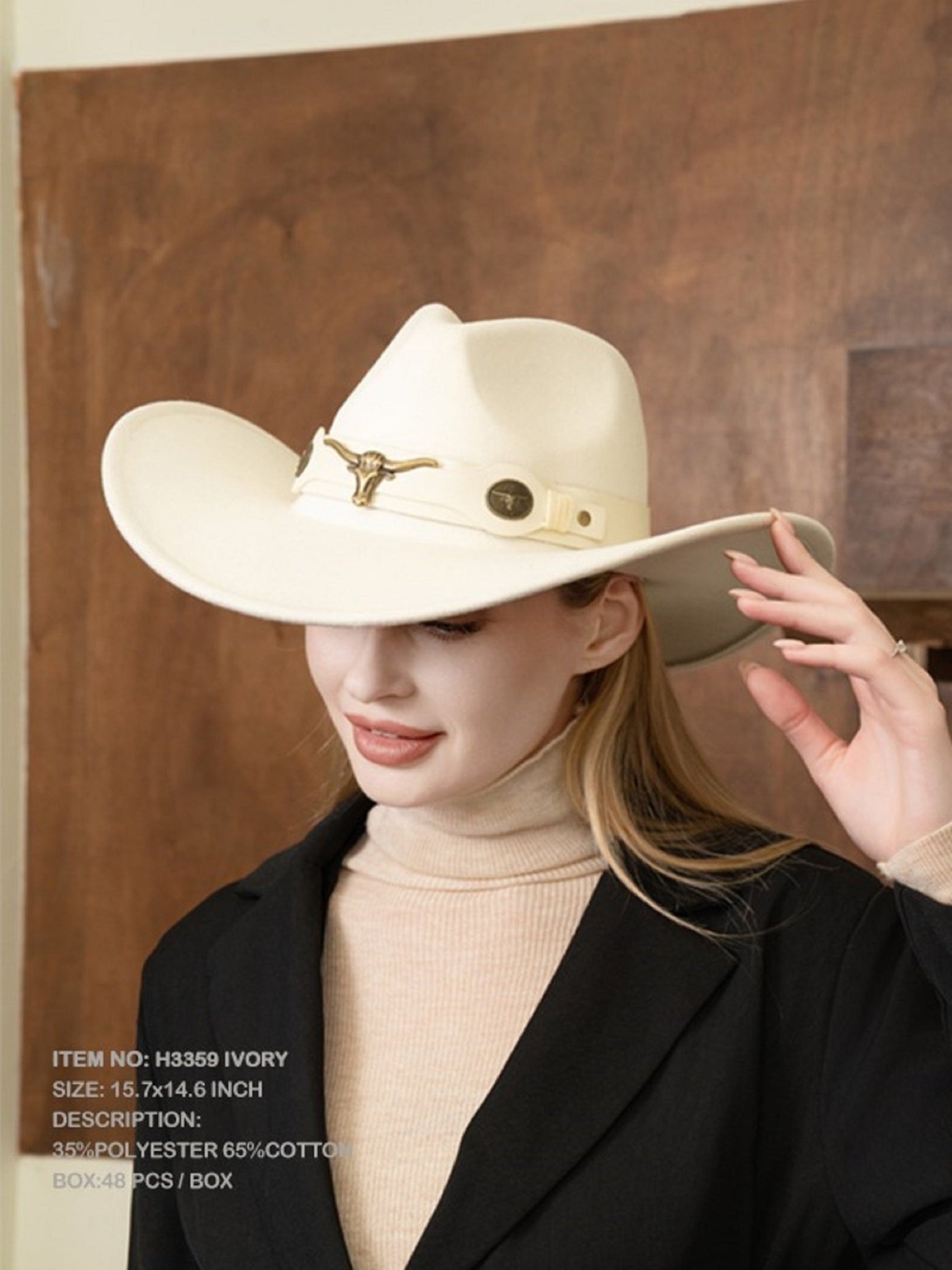 H3359 Darcy Felt Cowboy Hat - Honeytote