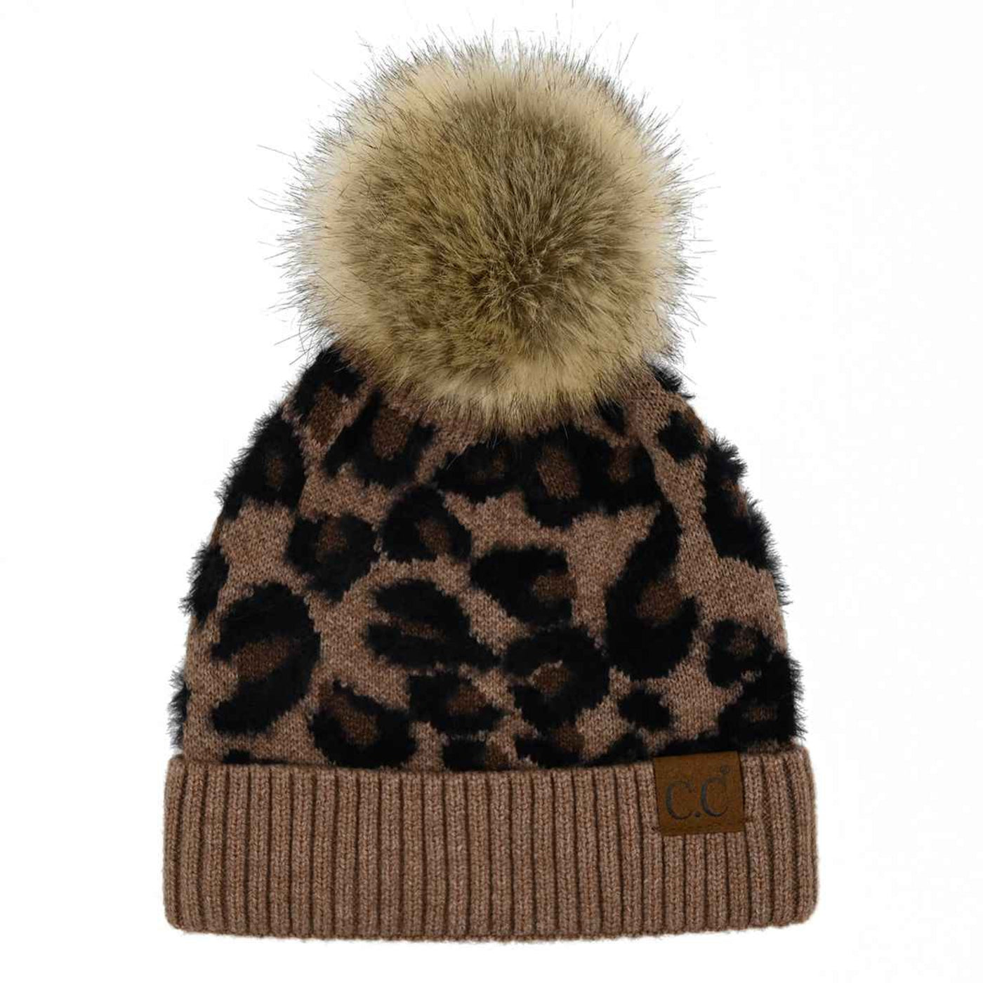 HAT2061 Harper Leopard Pom Beanie - MiMi Wholesale