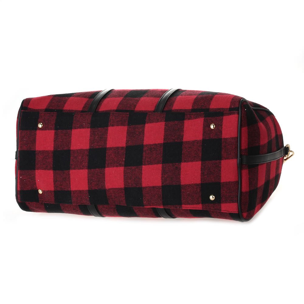 HD3006 Buffalo Plaid Duffel Bag - Honeytote