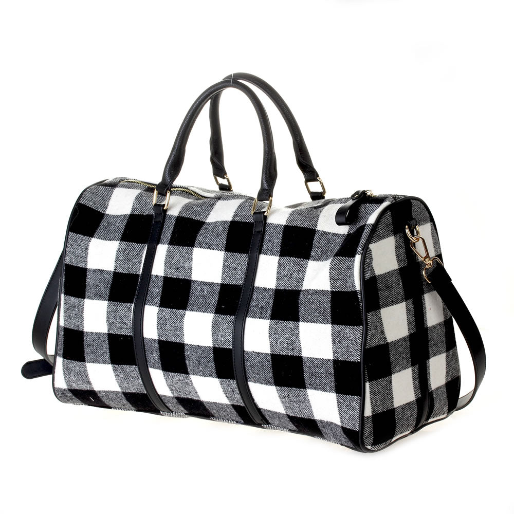 HD3006 Buffalo Plaid Duffel Bag - Honeytote