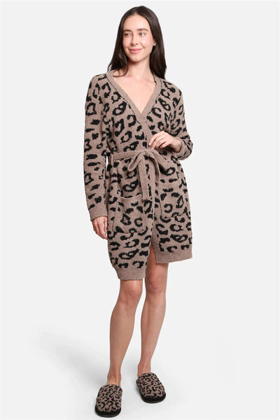 JCL1009 Leopard Super Lux Robe/Cardigan - Honeytote