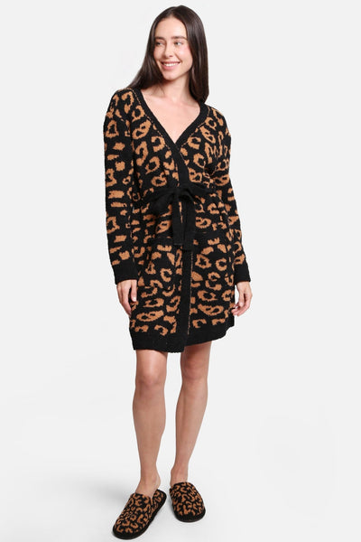 JCL1009 Leopard Super Lux Robe/Cardigan - Honeytote