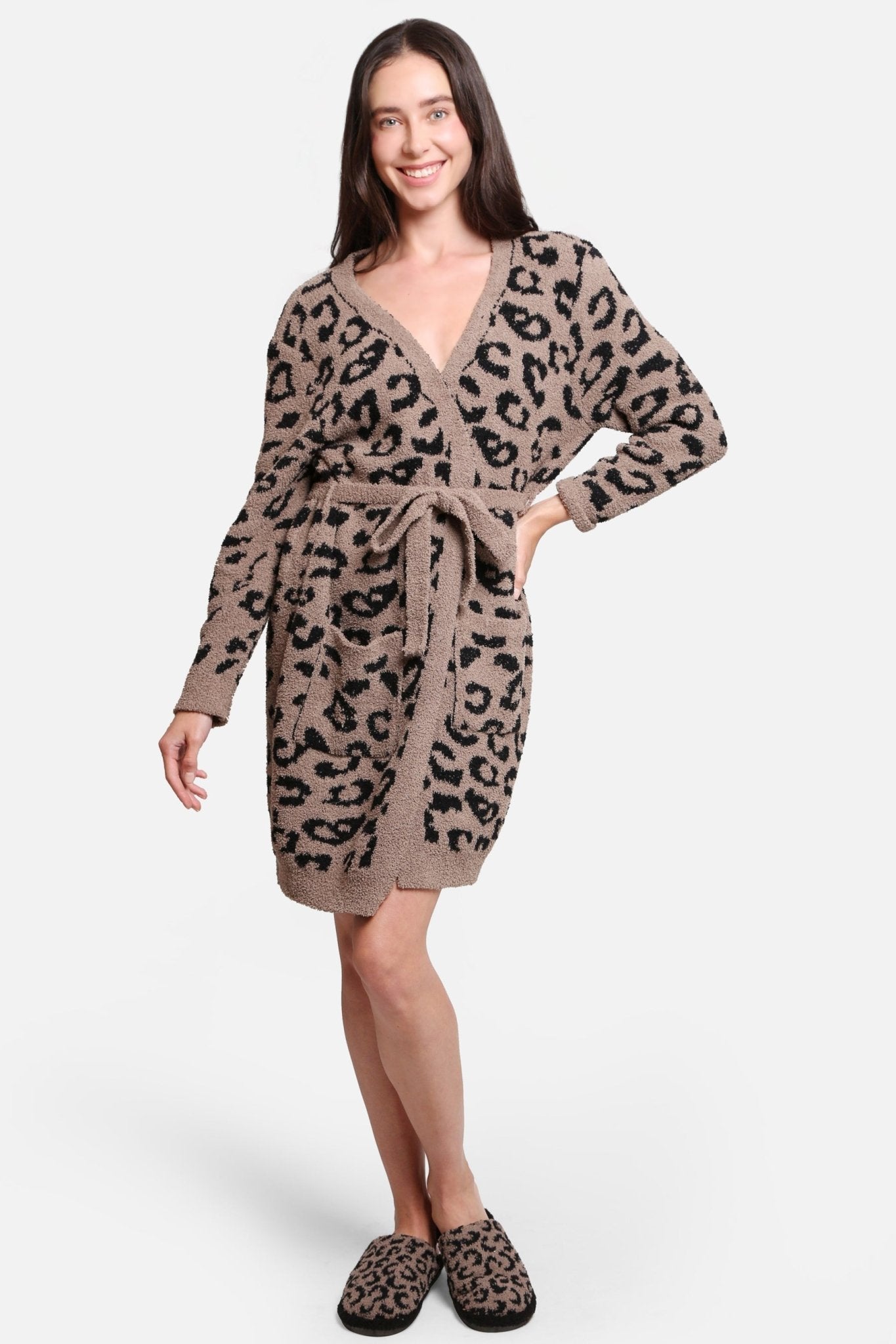 JCL1009 Leopard Super Lux Robe/Cardigan - Honeytote