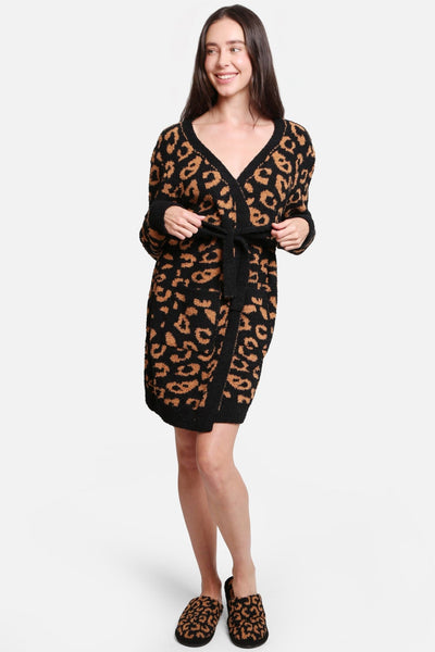 JCL1009 Leopard Super Lux Robe/Cardigan - Honeytote