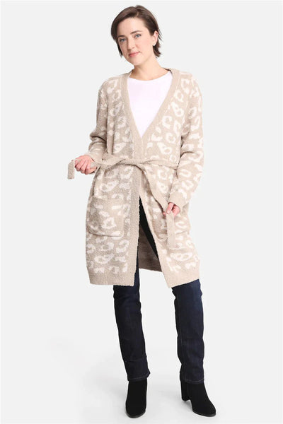 JCL1009 Leopard Super Lux Robe/Cardigan - Honeytote