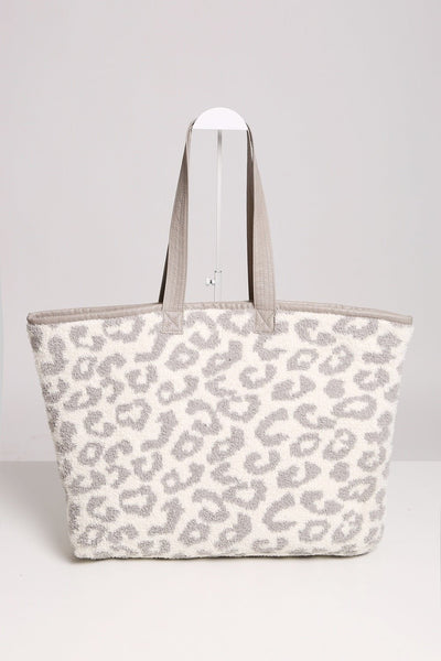 JCL2130 Leopard Super Lux Microfiber Tote - Honeytote