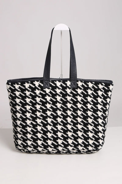JCL2132 HOUNDSTOOTH Super Lux Microfiber Tote - Honeytote