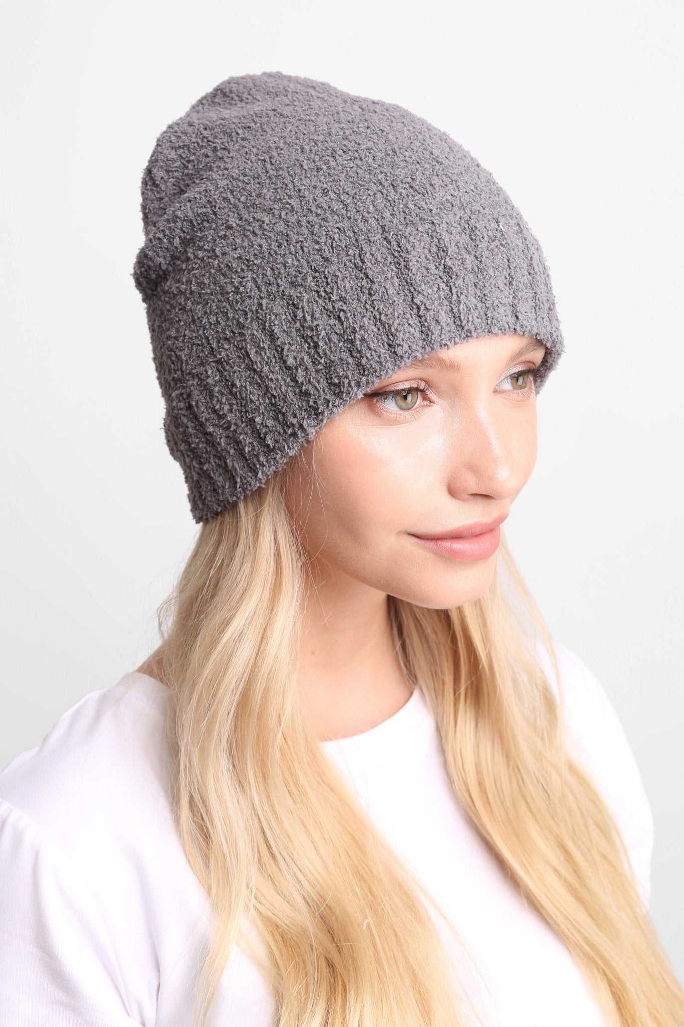 JH271 Solid Beanie With Ribbed Trim - Honeytote