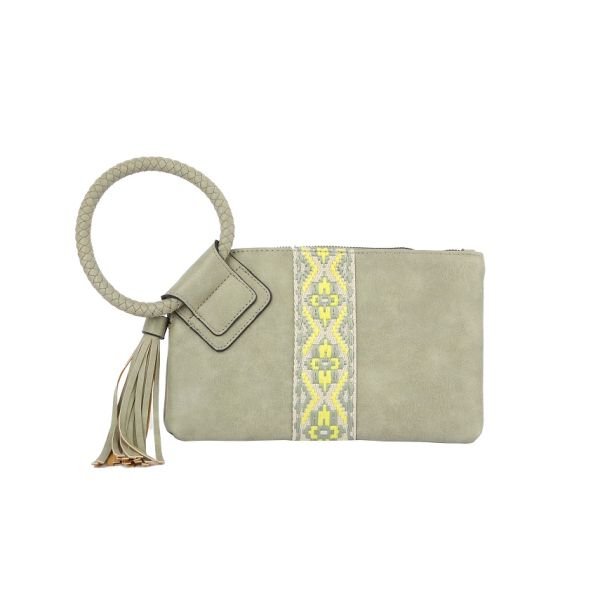 JY0379 AZTEC WRISTLET CLUTCH BAG - Honeytote