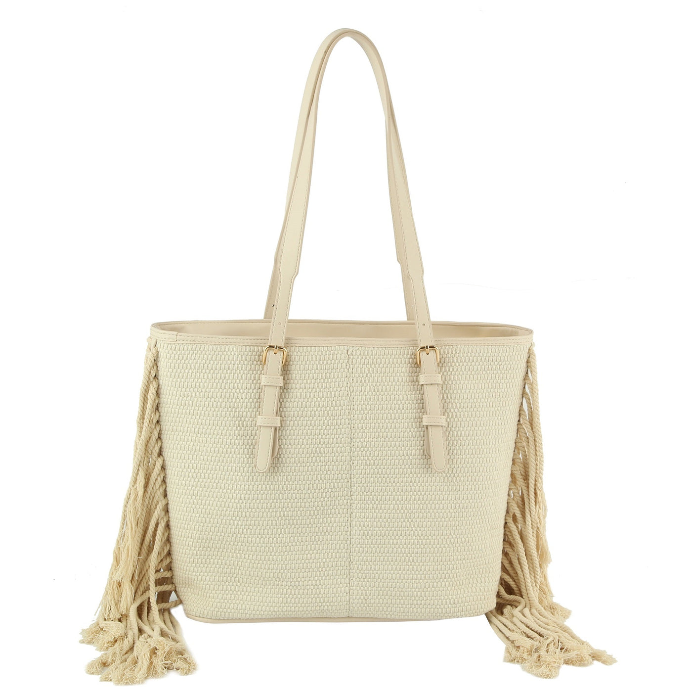 JY0445 Rebecca Rope Fringe Buckle Tote - Honeytote