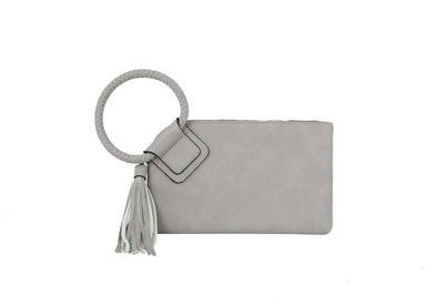 JYM0346 Soft Vegan Leather Wristlet/Clutch With Tassel - Honeytote