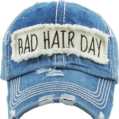 KBV1073 'BAD HAIR DAY' Distressed Cotton Cap - Honeytote