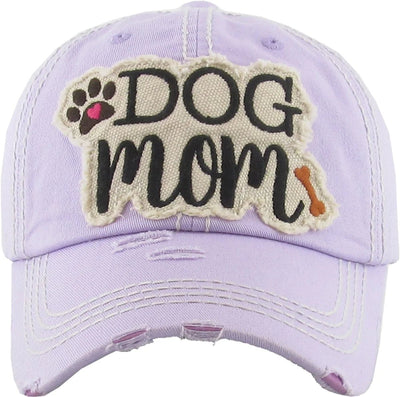 KBV1140 "DOG MOM" Washed Vintage Premium Cotton Cap - Honeytote