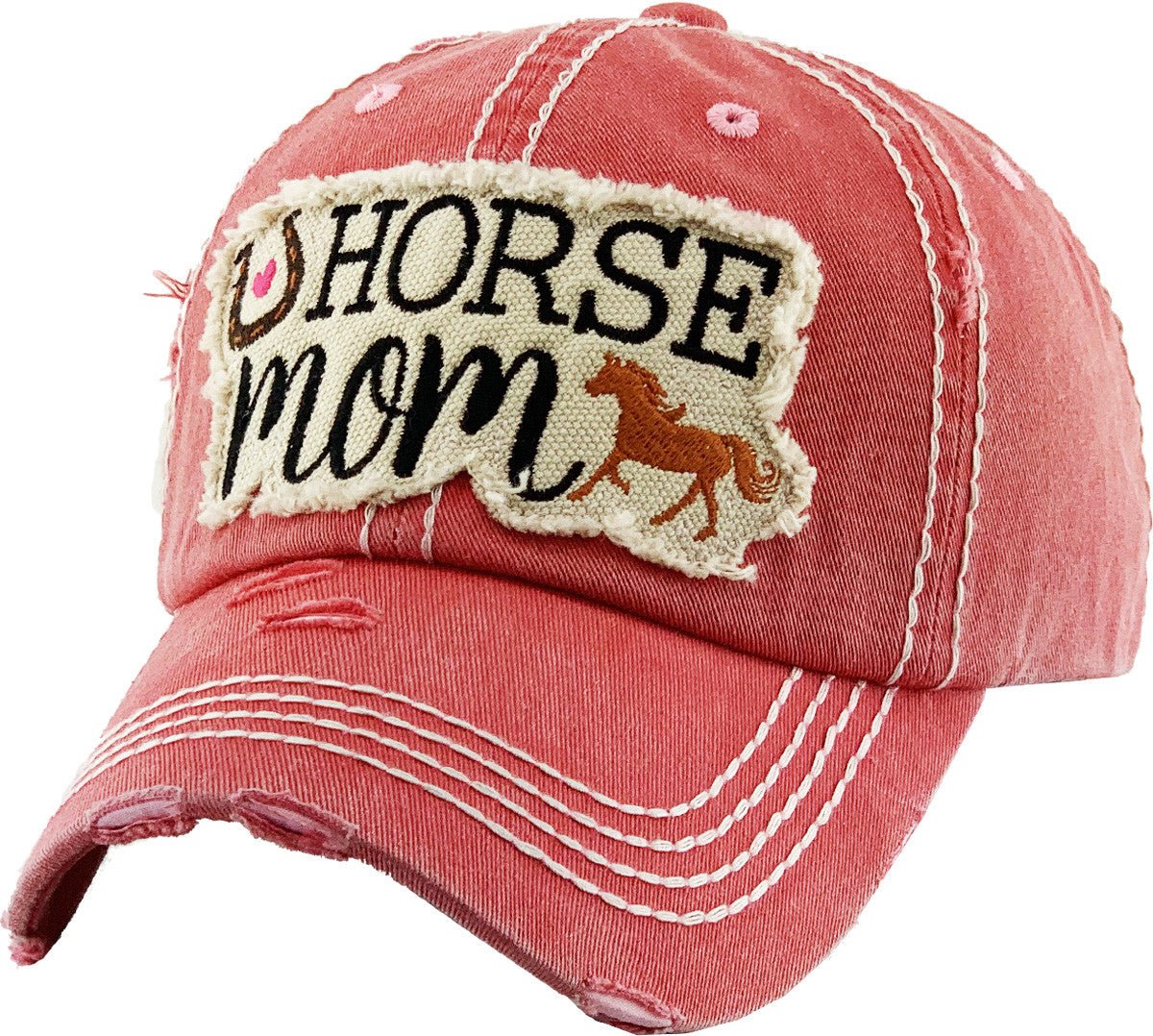 KBV1291 "Horse Mom" Washed vintage Ballcap - Honeytote