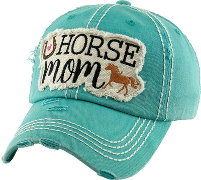 KBV1291 "Horse Mom" Washed vintage Ballcap - Honeytote