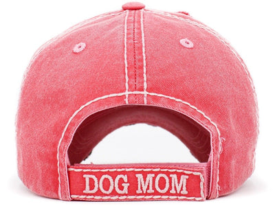 KBV1391 "Dog Mom" Vintage Washed Baseball Cap - Honeytote