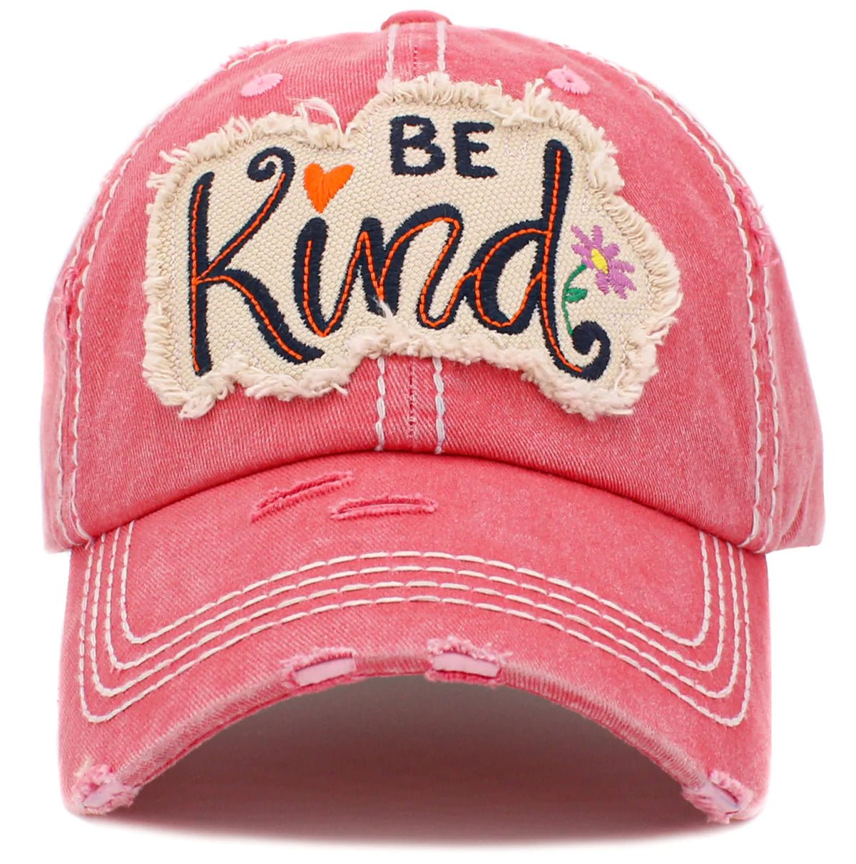 KBV1422 "Be Kind" Vintage Washed Ball Cap - Honeytote