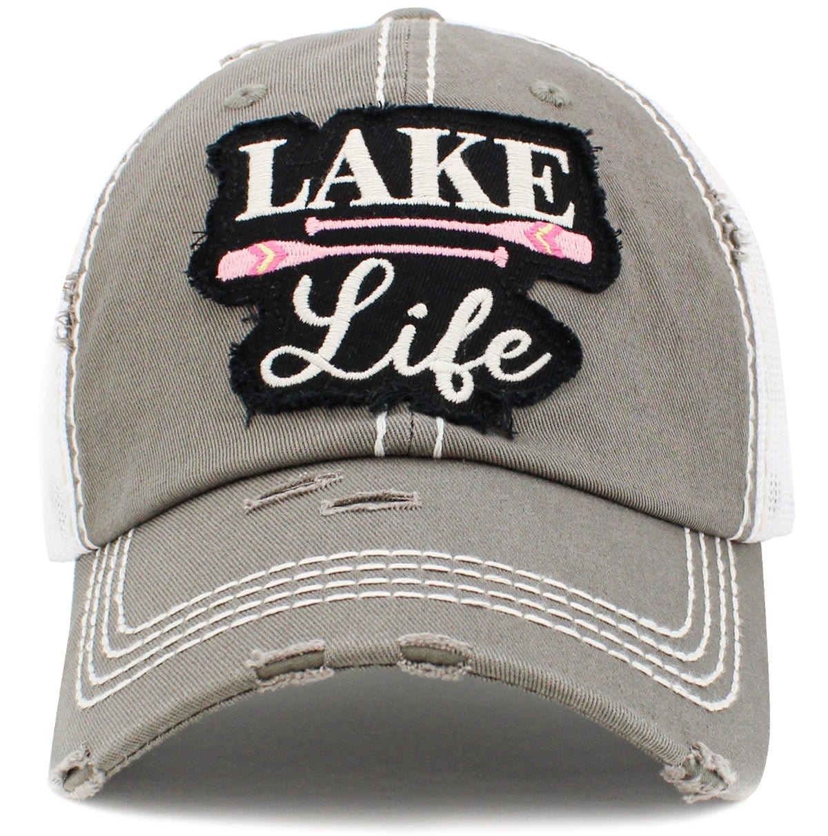 KBV1428 "Lake Life" Vintage Distressed Cotton Cap - MiMi Wholesale