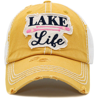 KBV1428 "Lake Life" Vintage Distressed Cotton Cap - MiMi Wholesale
