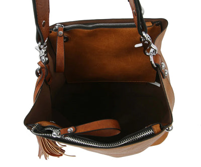 LD14311W 2-in-1 Double Tassel Soft Shoulder Bag w/ Flat Wallet