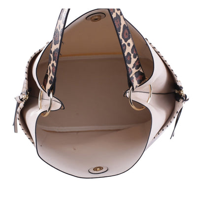 LF5037LT Braided Edge Leopard Print 3-in-1 Shoulder Bag/Crossbody/Wallet