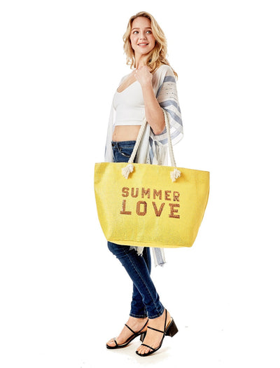 LOA375 Glitz 'Summer Love' Beach Tote Bag