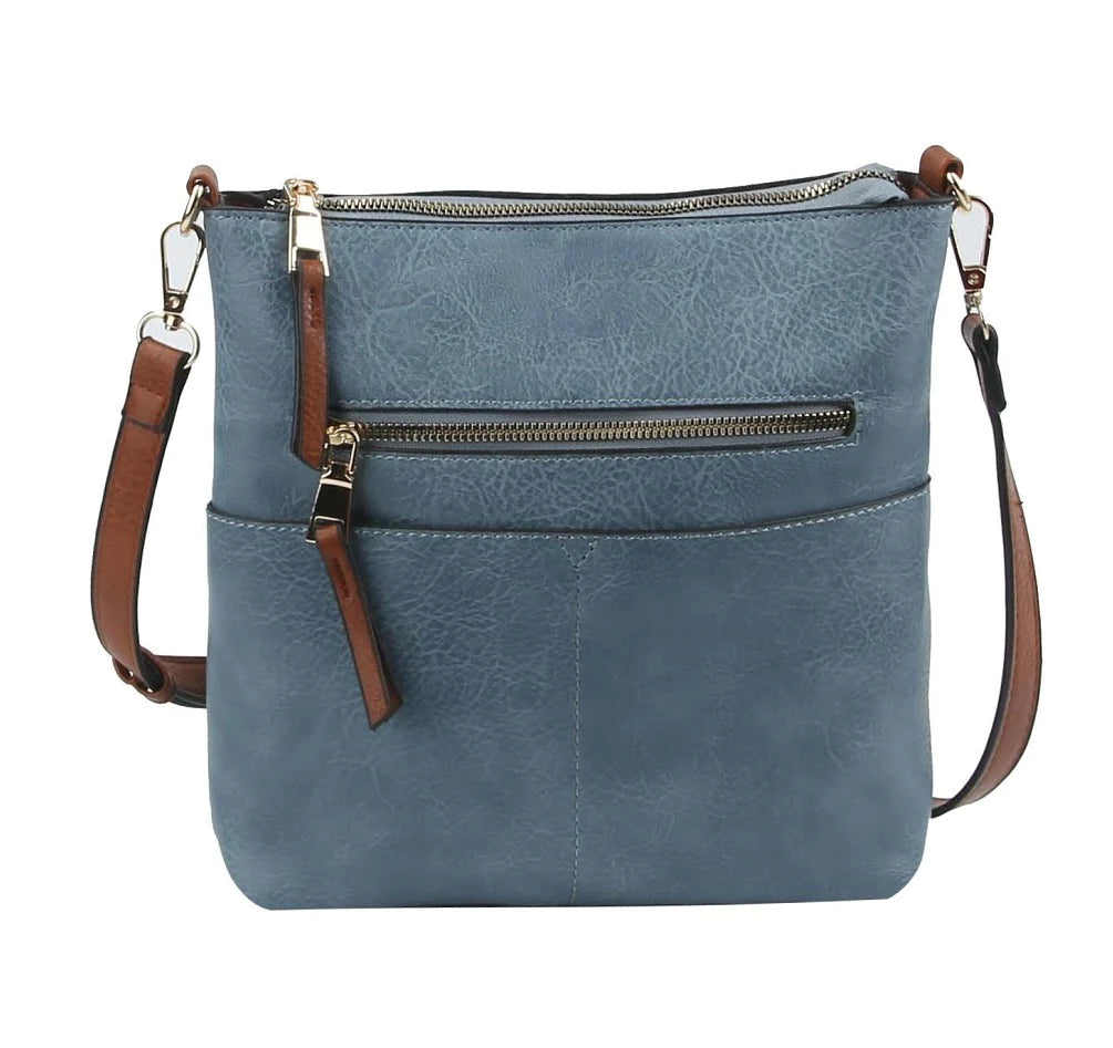 LQF038 Elina Zipper Front Crossbody Bag