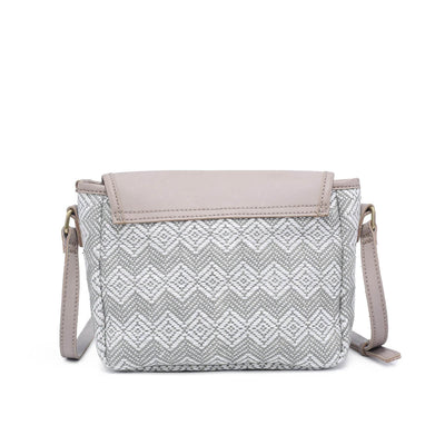 M2064 Woven Flapover Crossbody w/ Vegan Leather Accents