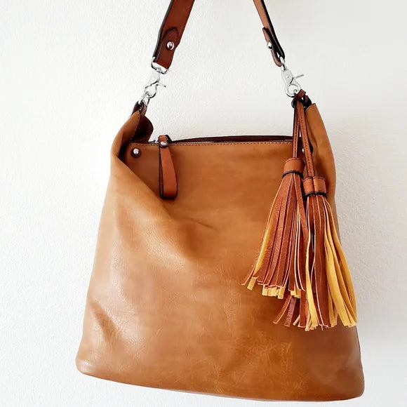 LD1431-1W 2-in-1 Double Tassel Soft Shoulder Bag w/ Wallet