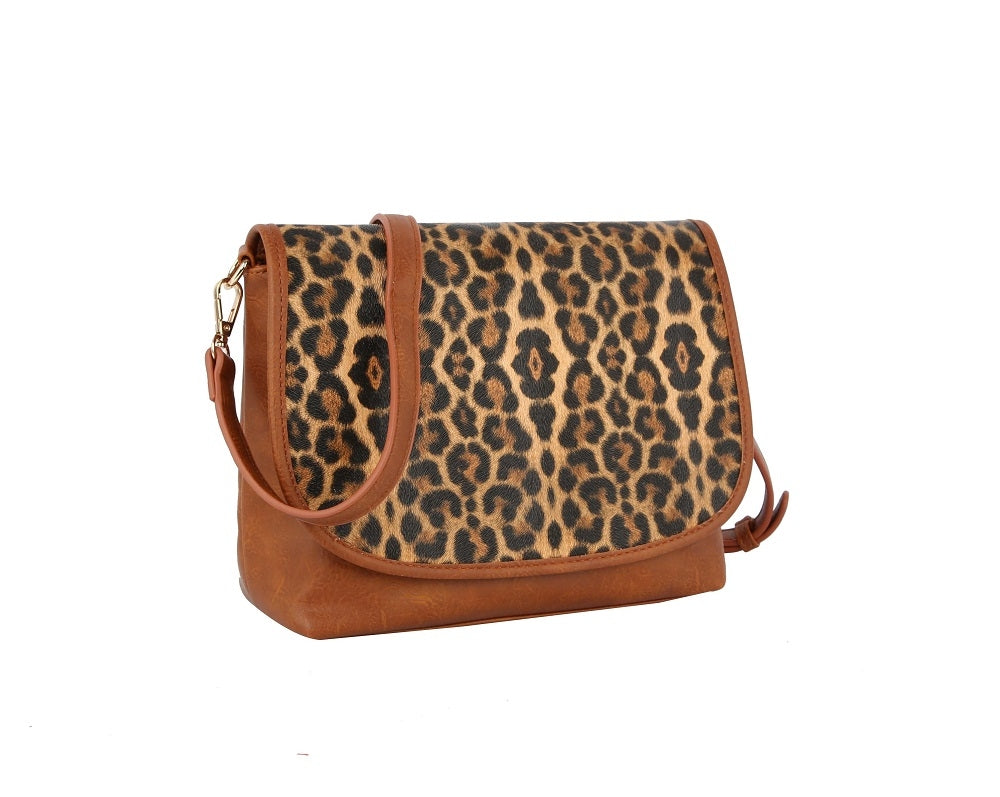 TD0011 Leopard Flap Over Crossbody 