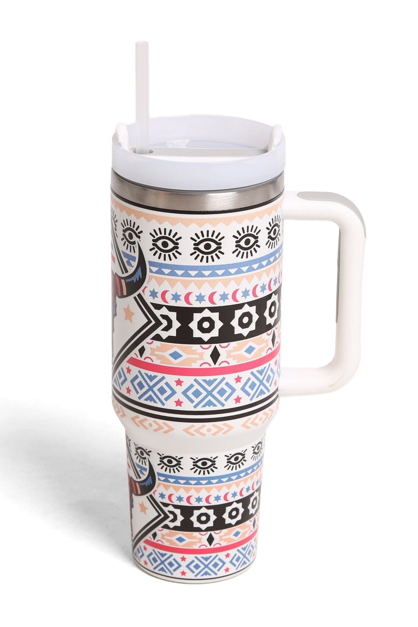 TUM810 Bull Boho 40 Oz Tumbler With Handle - MiMi Wholesale