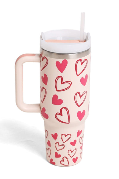 TUM821 Hearts 40 Oz Tumbler With Handle - MiMi Wholesale