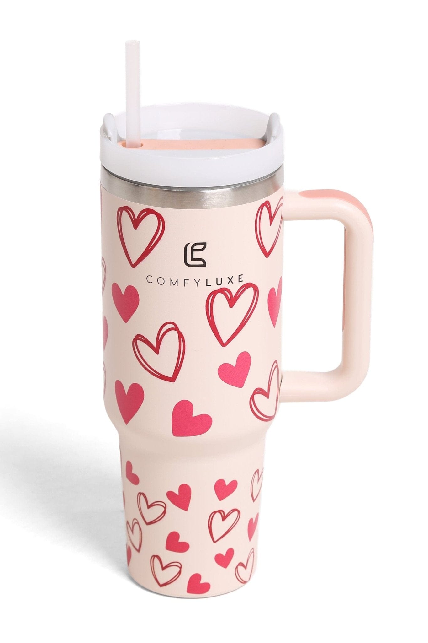 TUM821 Hearts 40 Oz Tumbler With Handle - MiMi Wholesale