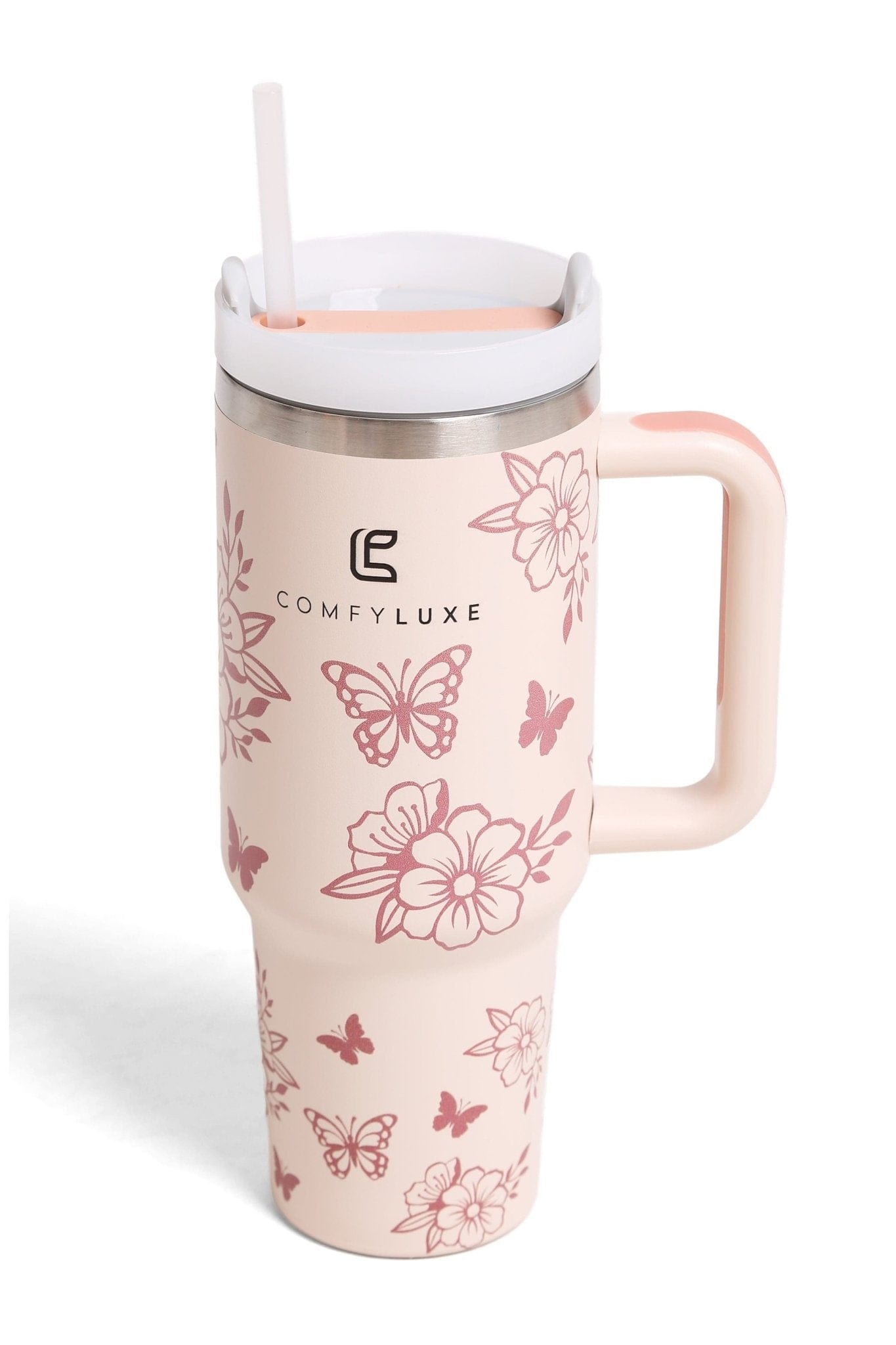 TUM832 Butterflies 40 Oz Tumbler With Handle - MiMi Wholesale