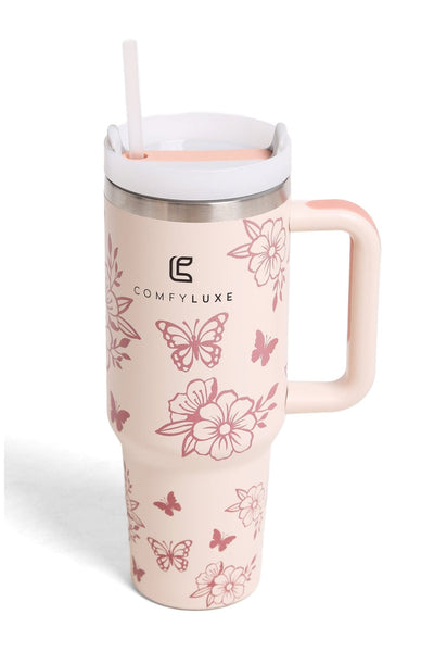 TUM832 Butterflies 40 Oz Tumbler With Handle - MiMi Wholesale